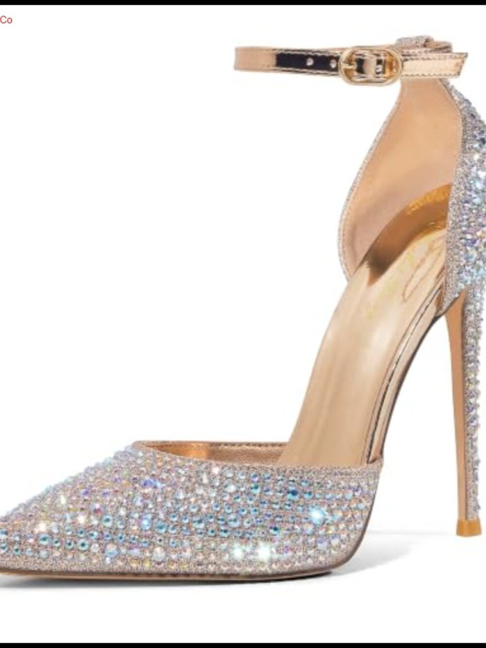 Elisabet Tang 4 Inch Stiletto Ankle Strap D'Orsay Pointed Toe Pumps Heels